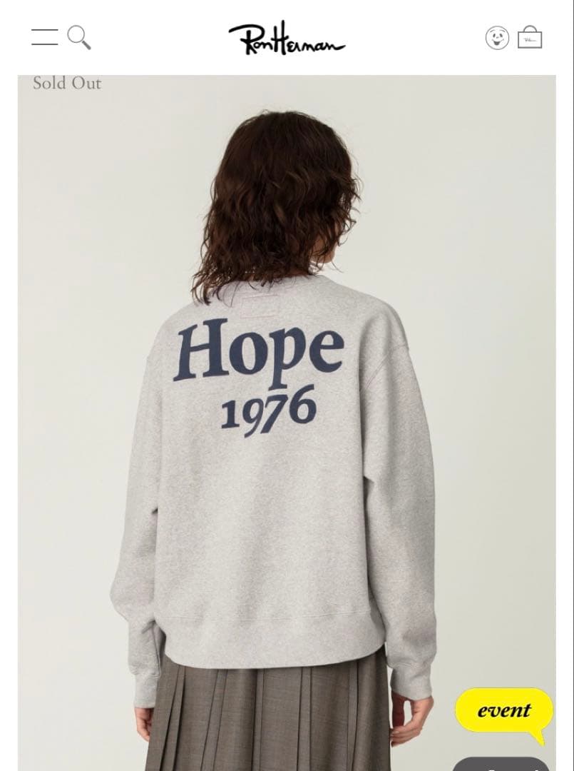 ロンハーマン　Ron herman ロゴ　スウェット　プルオーバー　グレー