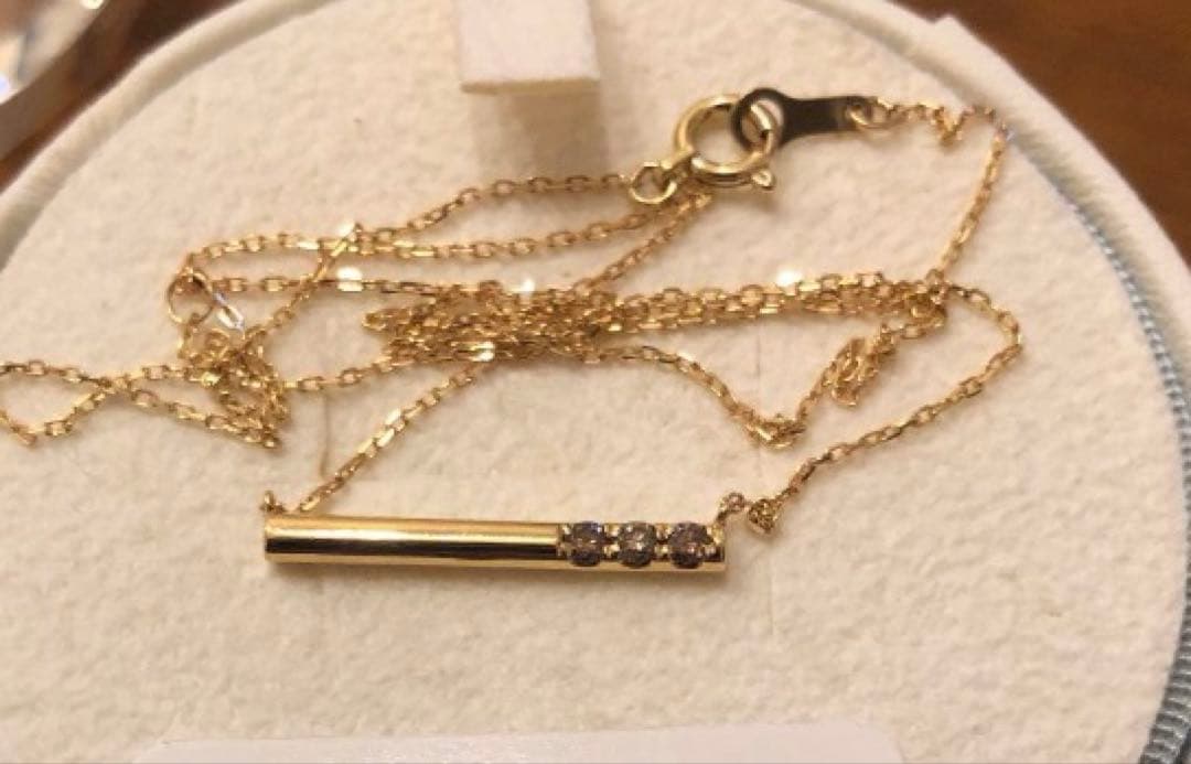土曜日まで出品！エテ18k ゴールド バータイプネックレス