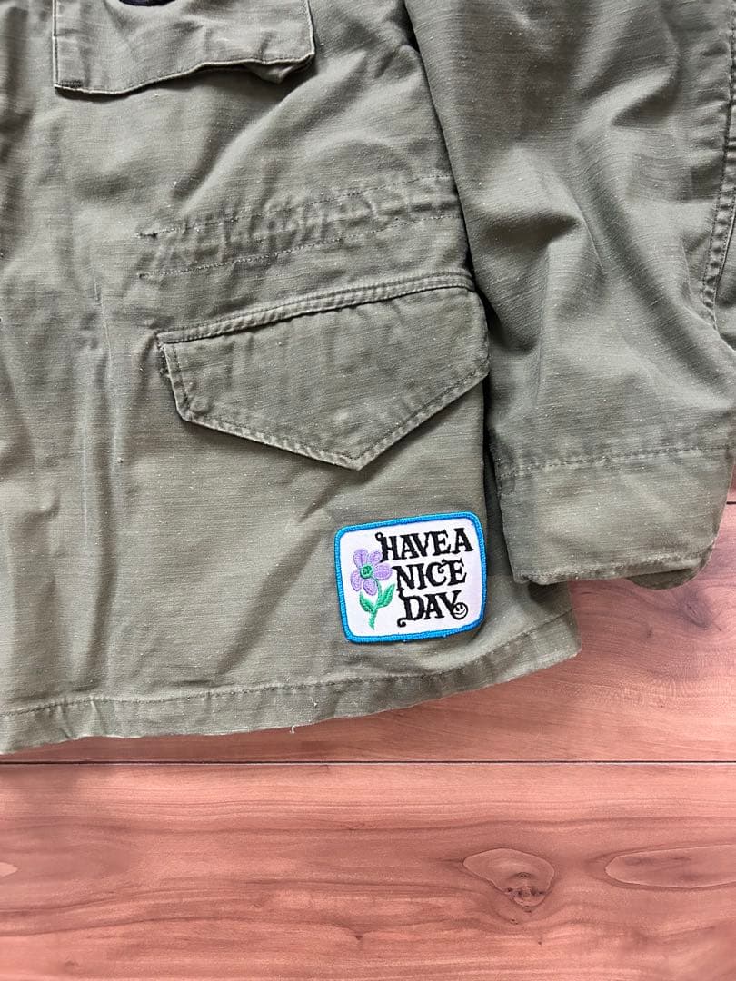 M-65 フィールドジャケット　実物　ヒッピー風カスタム