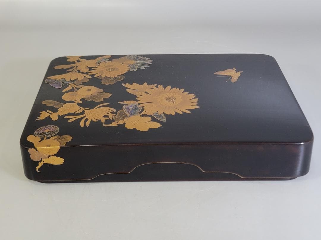 古美術 花蝶蒔絵 箱 美品