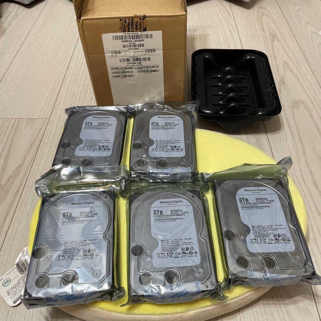 WD 6TB WD60EZAZ 内蔵型ハードディスクドライブ　5個セット　未開封