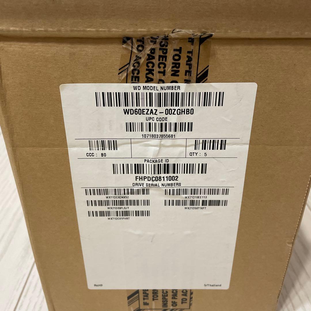 WD 6TB WD60EZAZ 内蔵型ハードディスクドライブ　5個セット　未開封