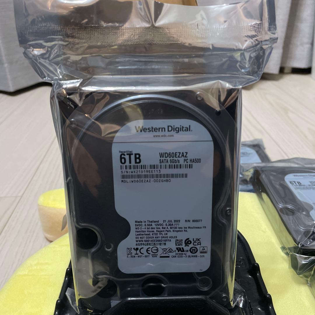 WD 6TB WD60EZAZ 内蔵型ハードディスクドライブ　5個セット　未開封
