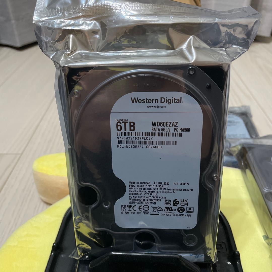 WD 6TB WD60EZAZ 内蔵型ハードディスクドライブ　5個セット　未開封