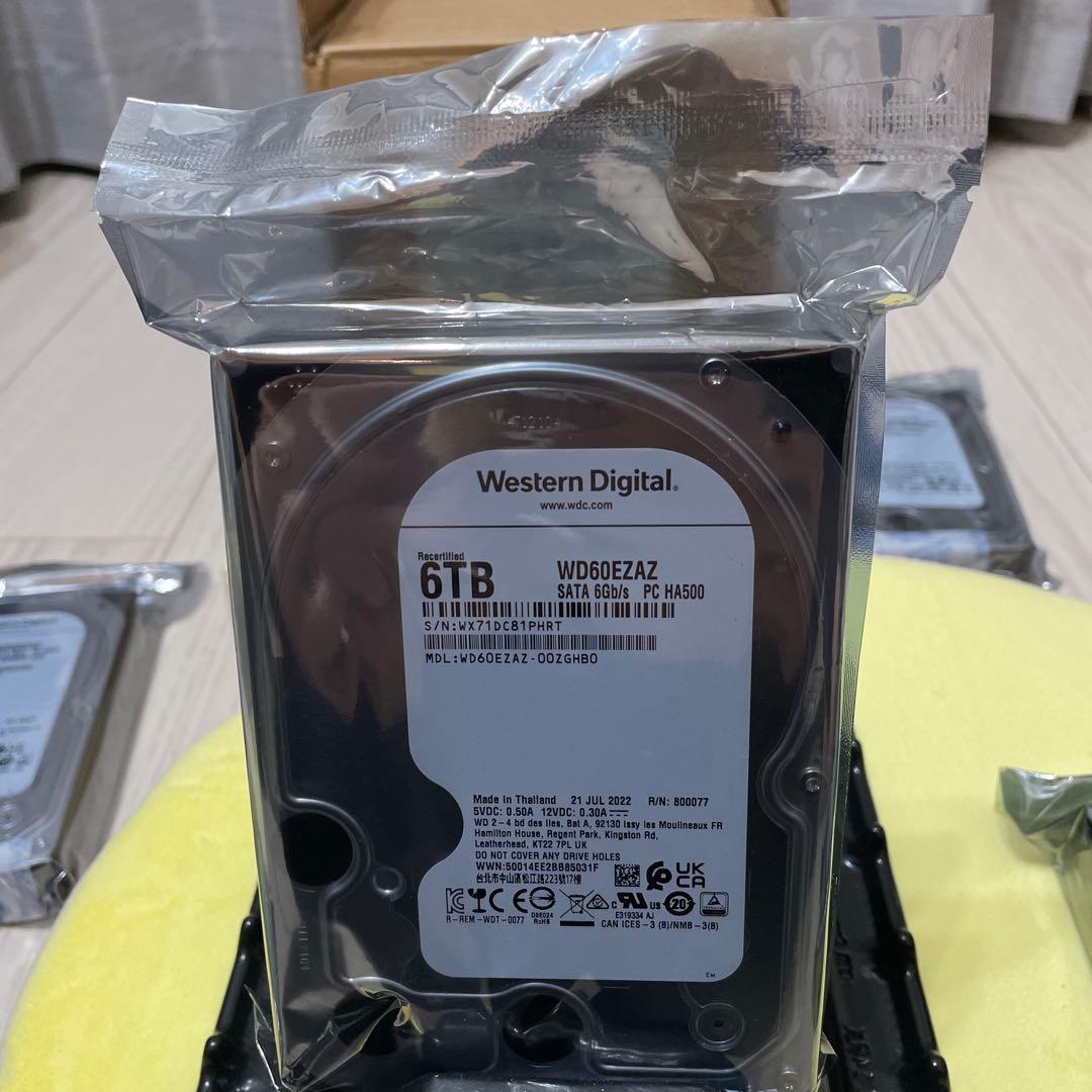 WD 6TB WD60EZAZ 内蔵型ハードディスクドライブ　5個セット　未開封