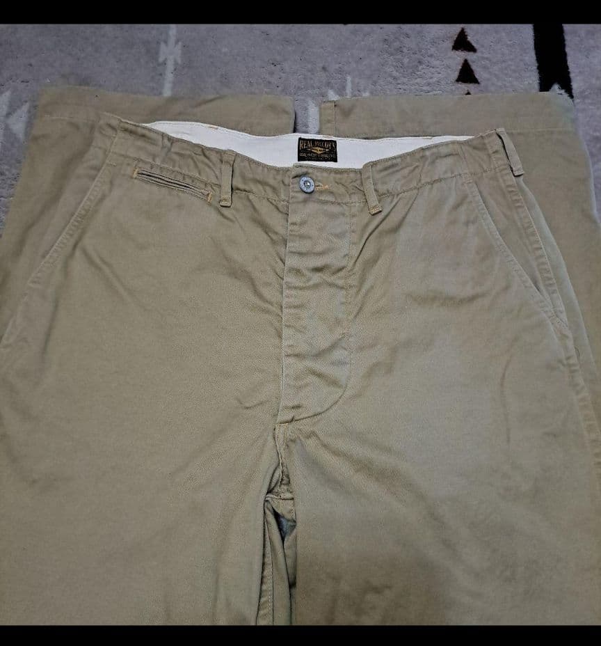 リアルマッコイズ メタルボタン ベージュチノパン W34