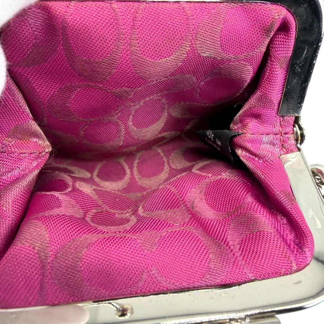 COACH コーチ ケース がま口 スウェード バイカラー