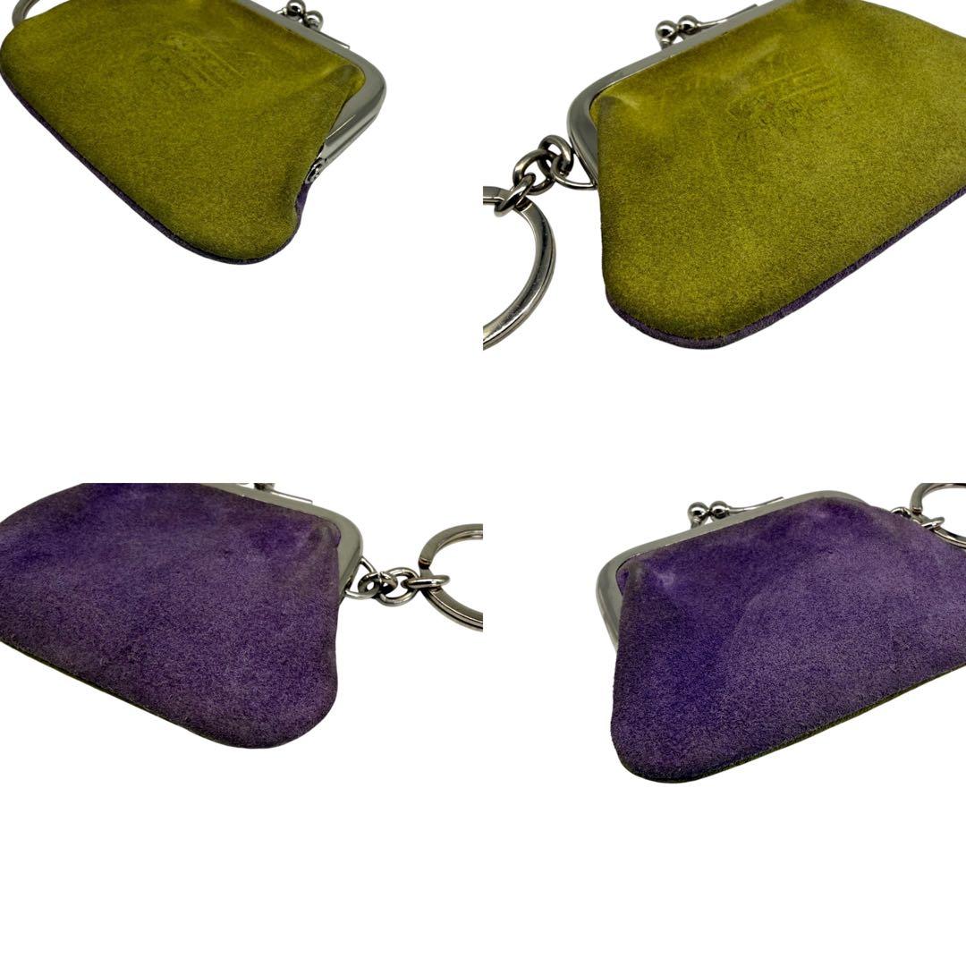 COACH コーチ ケース がま口 スウェード バイカラー