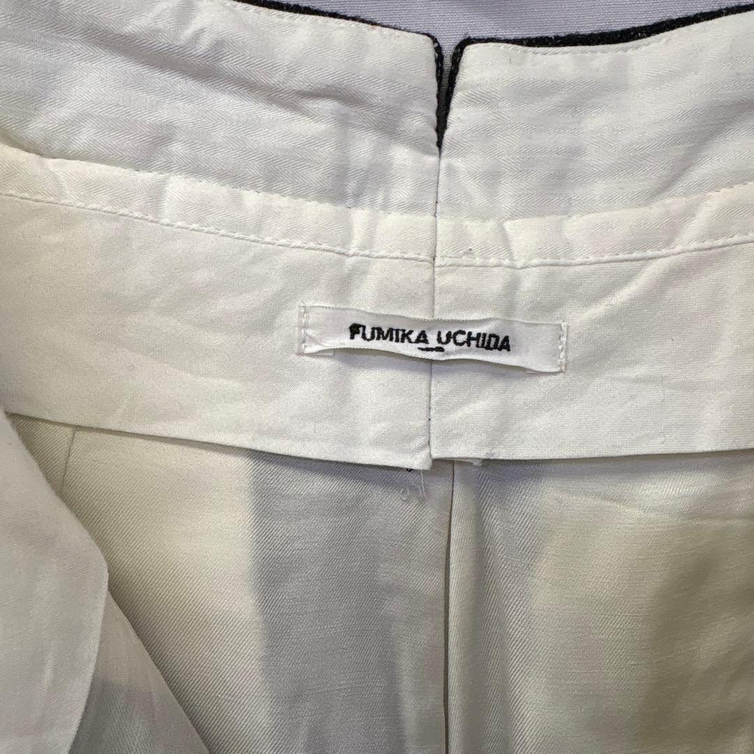 フミカウチダ　ハイウェストパンツ　ベルト付き　ウールツィードパンツ　サイズ38