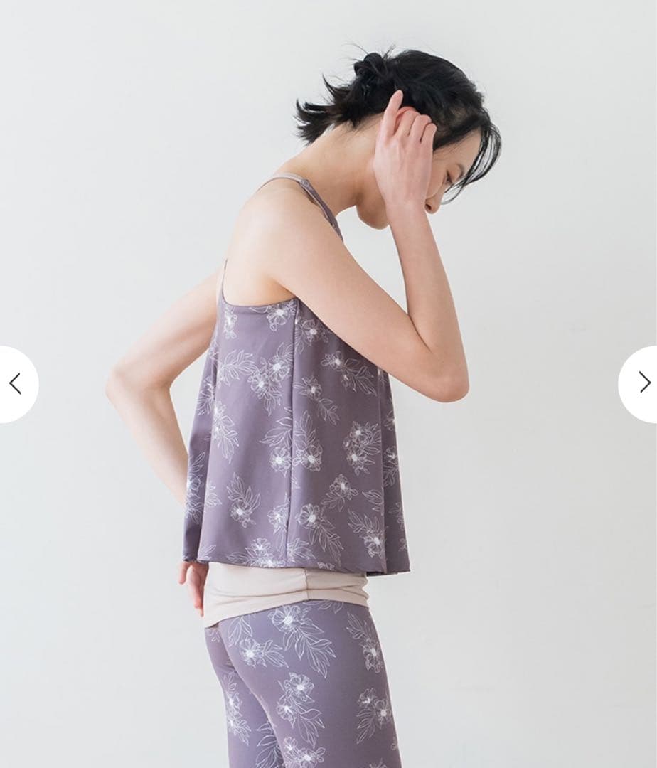 【SUKALA】フラワープリントカバータンクトップ　ピンクブラウン　Mサイズ