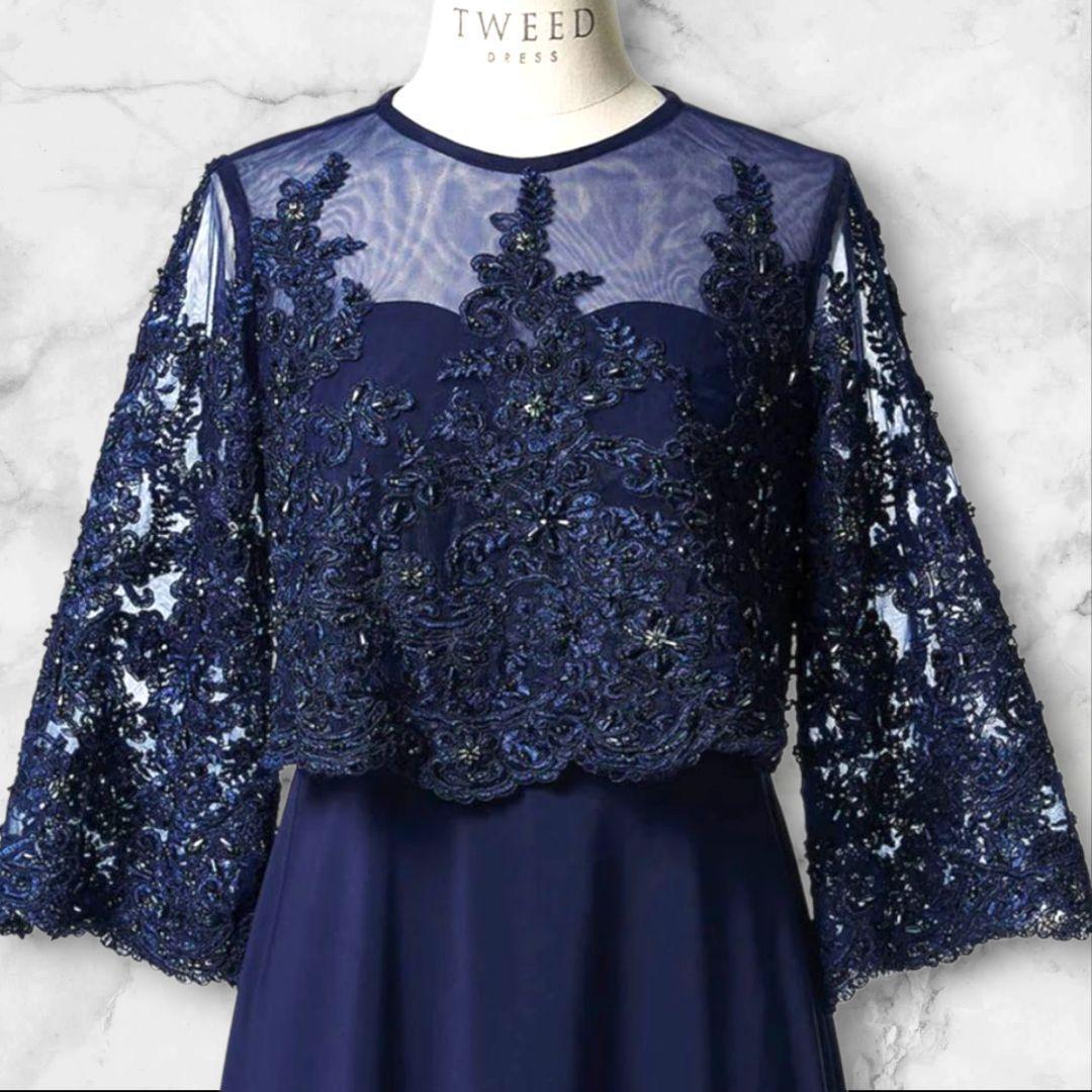 ✨️マザーズドレス TWEED DONNA ネイビー 11号　母親　結婚式