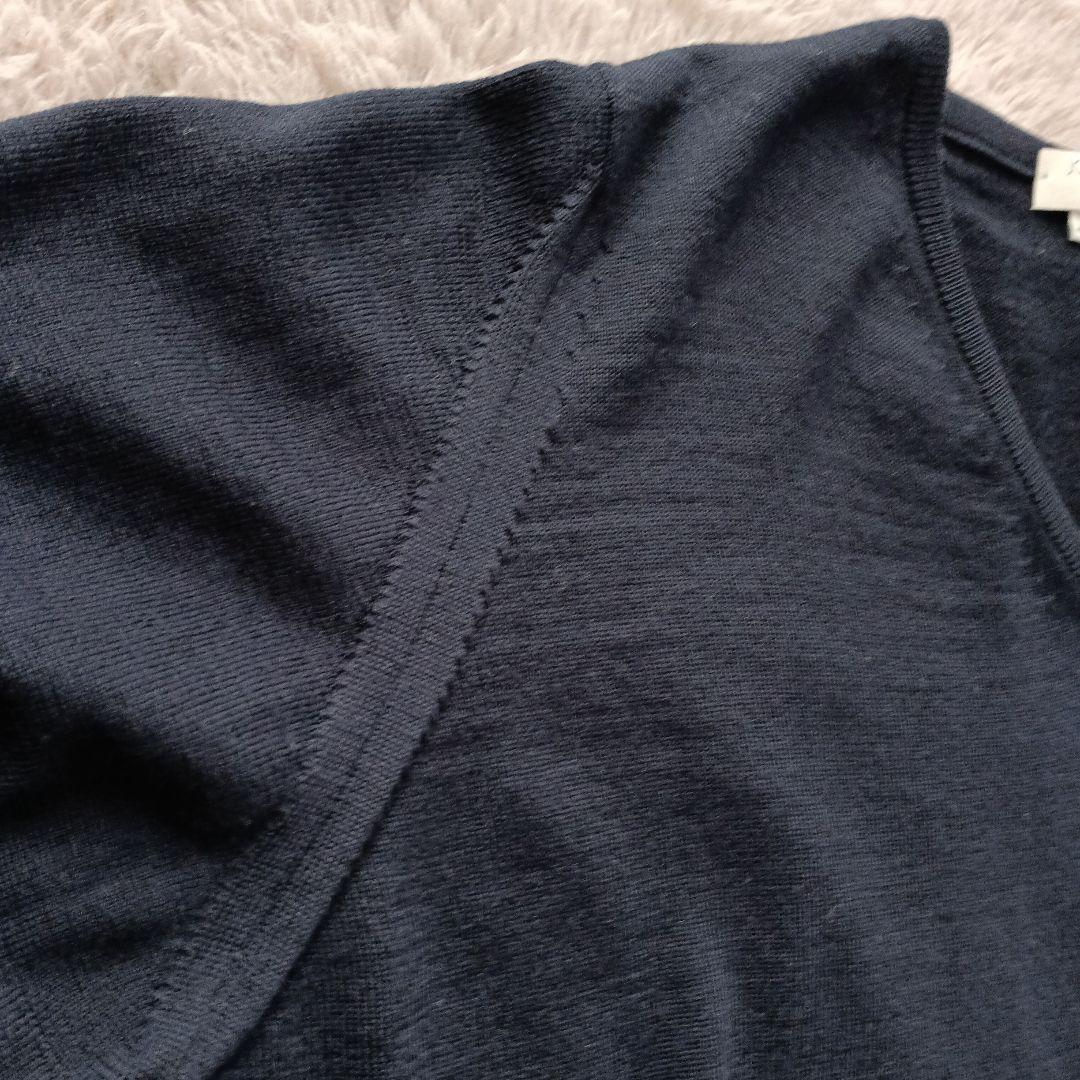 JOHN SMEDLEY ダークネイビー Vネックセーター BEAMS F別注