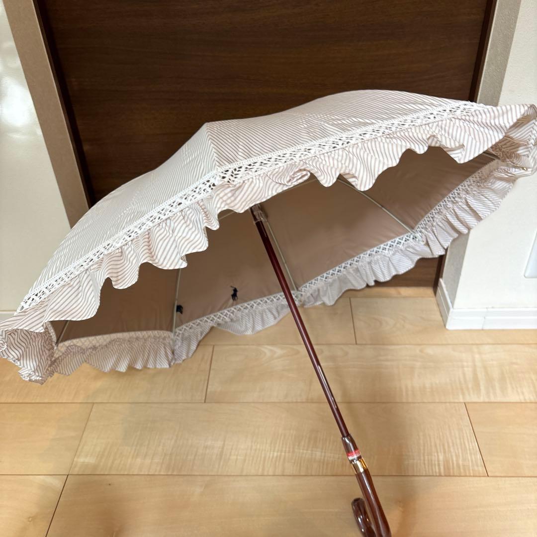 ポロ ラルフローレン 日傘 ピンスストライプ