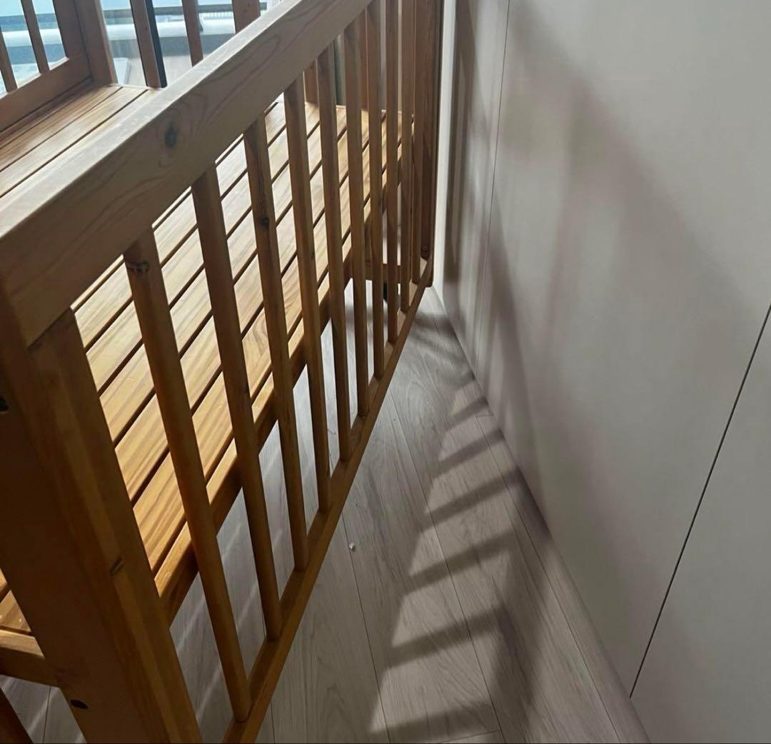 【送料込】ベビーベッド　天然木　ベンチ