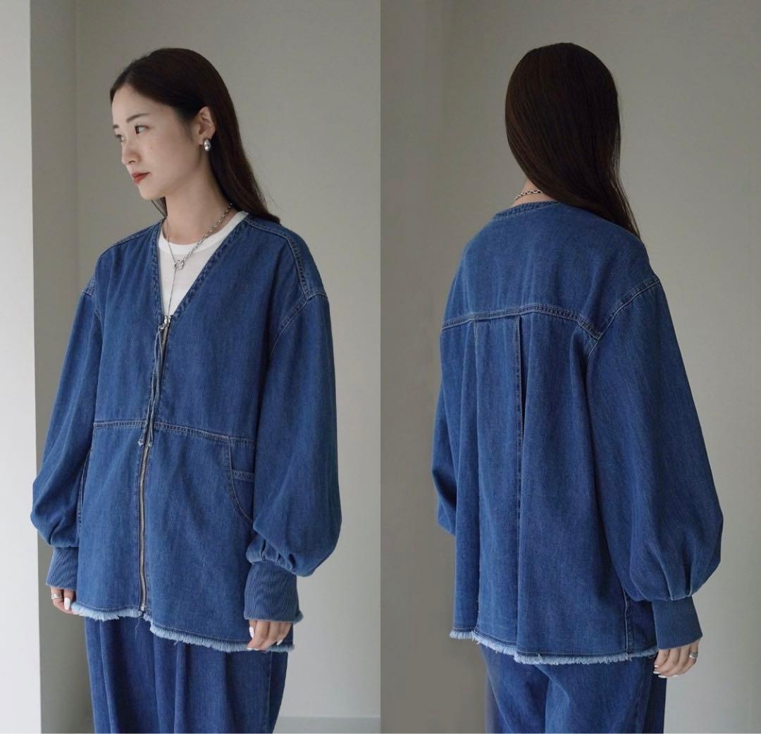 CYAN TOKYO シアントーキョードレープ ポケットデニムZIP ジャケット