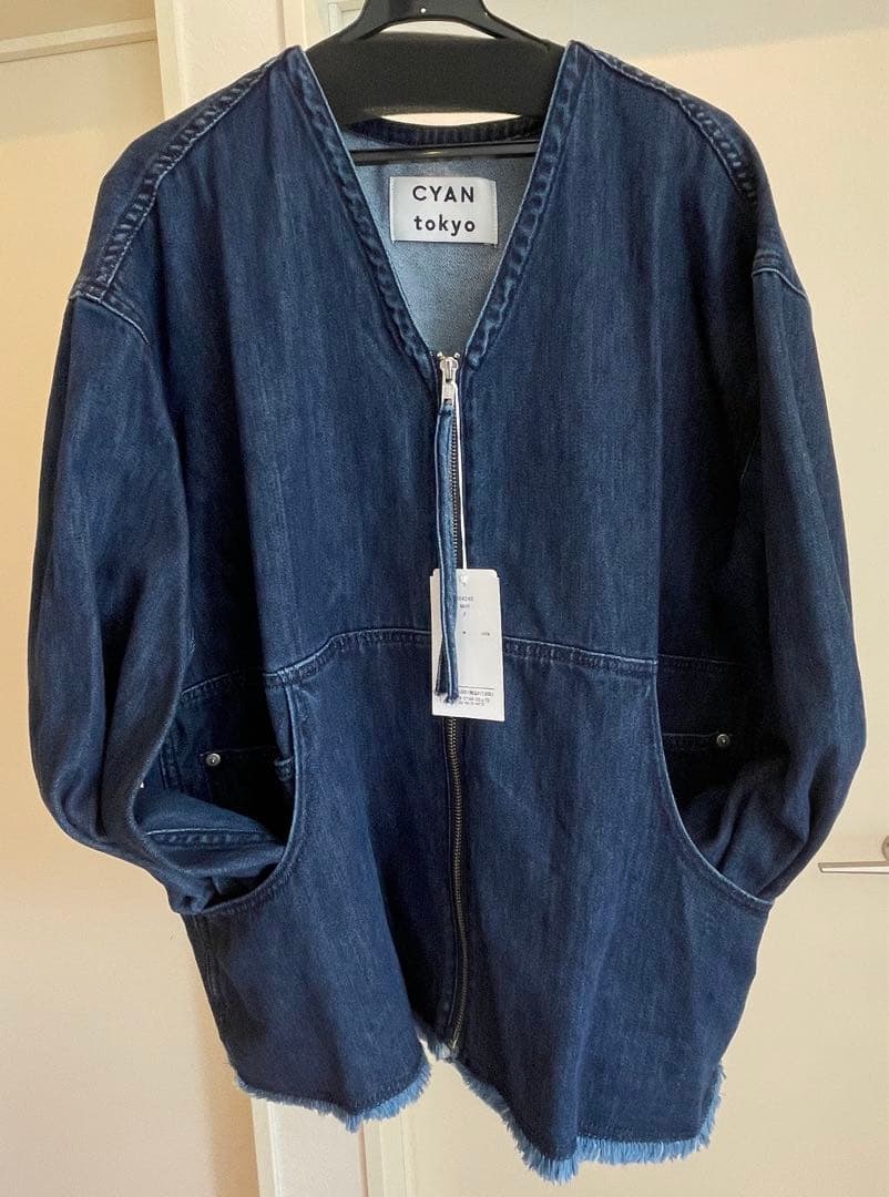 CYAN TOKYO シアントーキョードレープ ポケットデニムZIP ジャケット