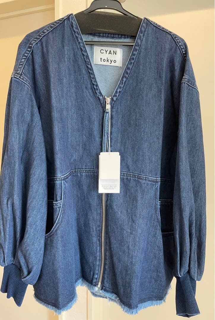 CYAN TOKYO シアントーキョードレープ ポケットデニムZIP ジャケット