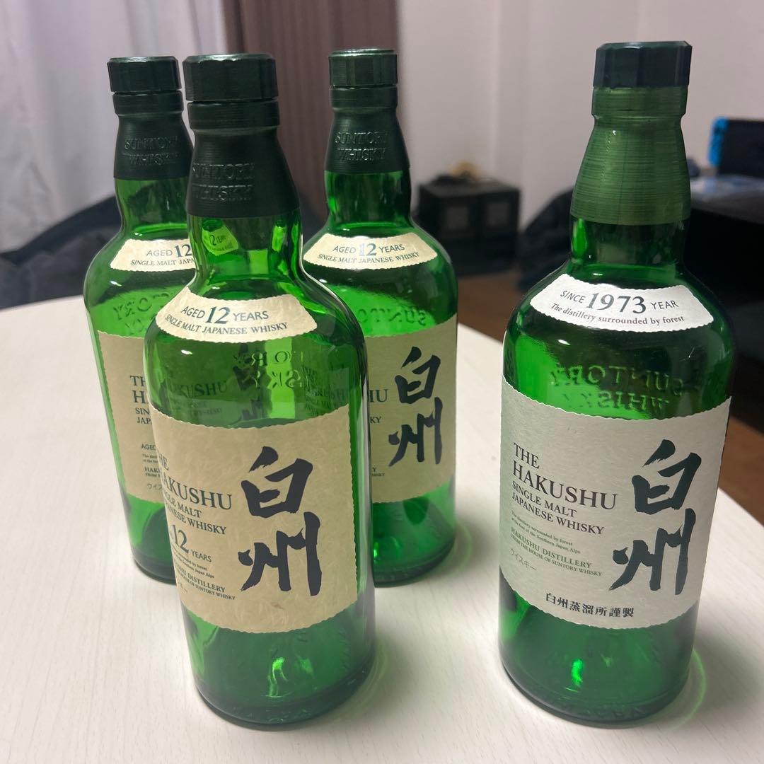 ウイスキー空瓶　響、白州、マッカラン、山崎
