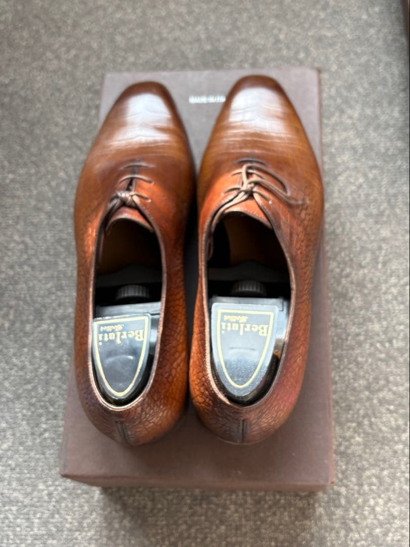 ブラウンレザー ドレスシューズ シューキーパー付き