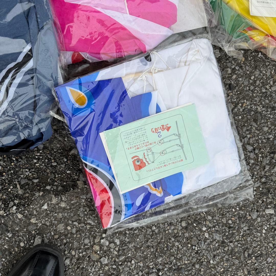 ‪☆鯉のぼり 旭天竜‪☆吹き流し 黒 赤 青 ポールセット