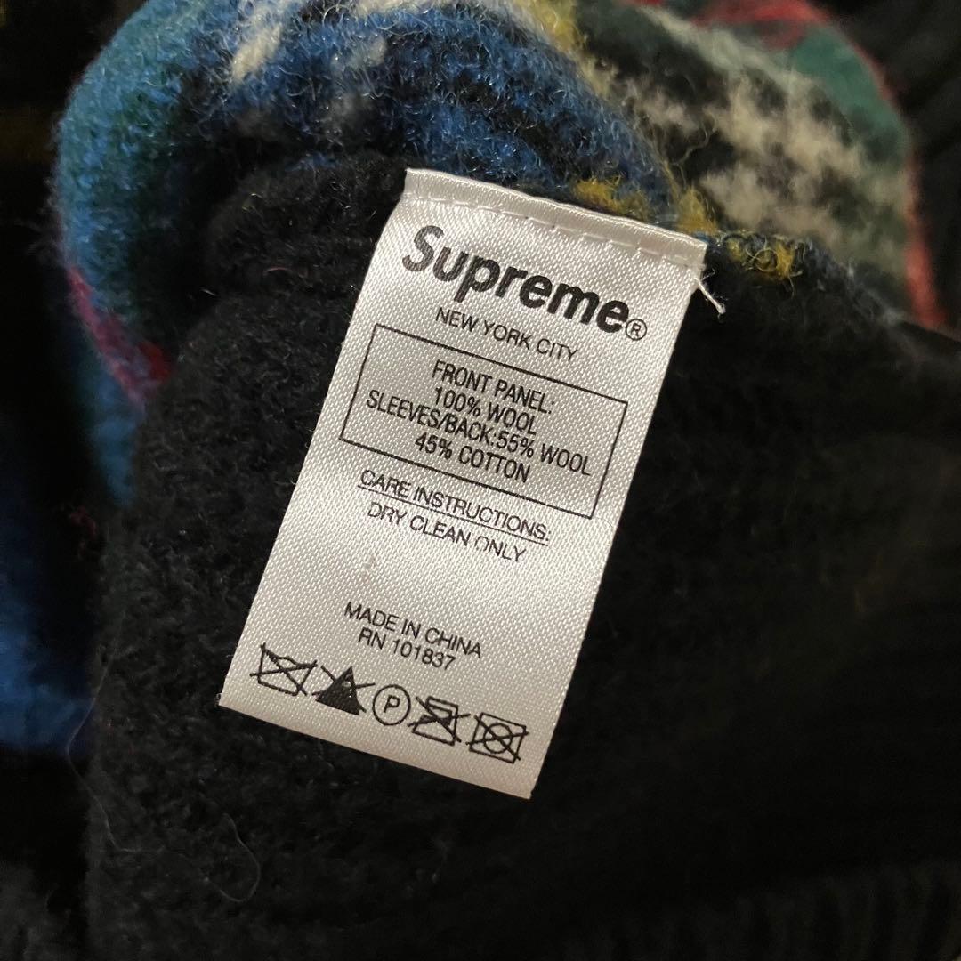 supreme Plaid Front Zip Sweater Mサイズ