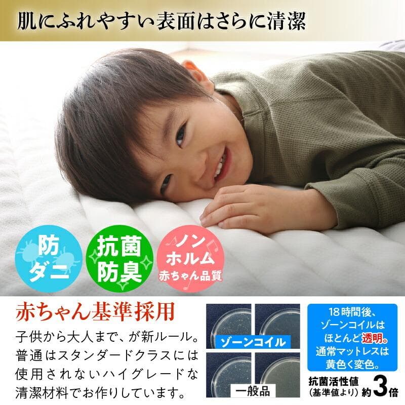 未使用　真空圧縮ロールでお届け 　ゾーンコイルマットレス　シングル　ブラック