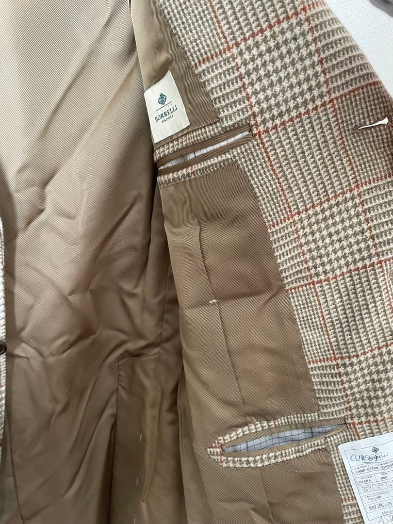 【新品未使用】BORRELLI テーラードジャケット ハウンドトゥース　ボレッリ