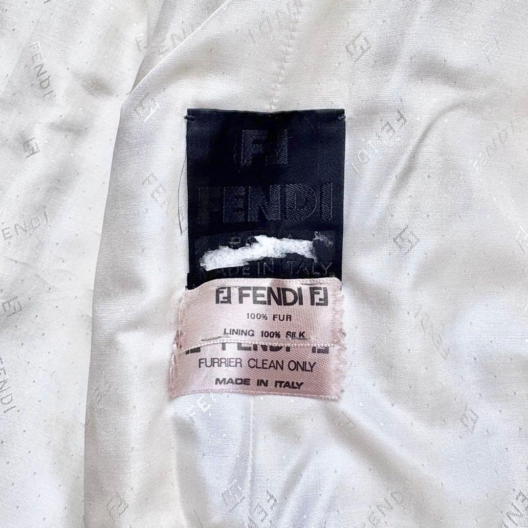 激レア FENDI マキシ丈 パールミンクファー ロングコート 本毛皮 毛並み◎