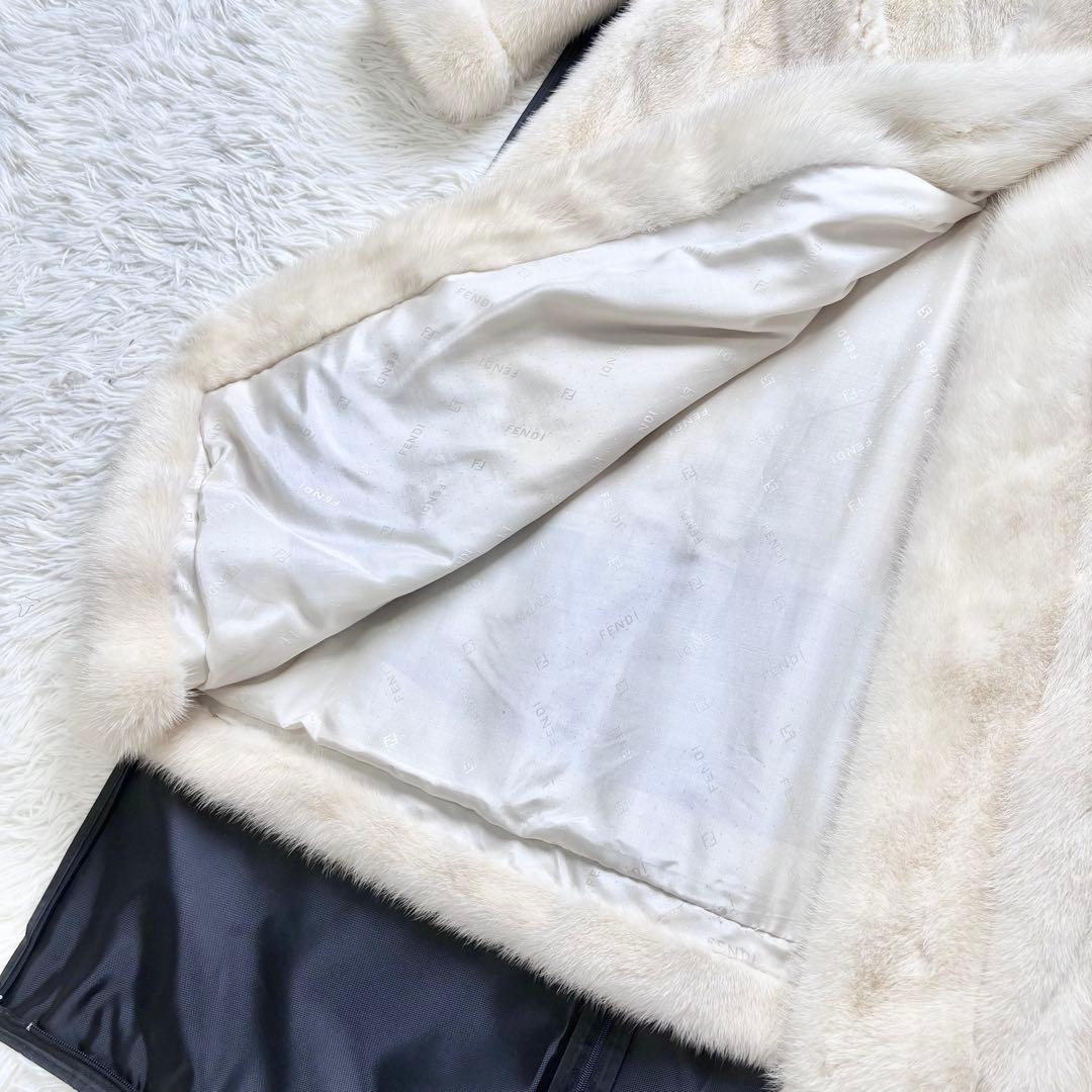 激レア FENDI マキシ丈 パールミンクファー ロングコート 本毛皮 毛並み◎