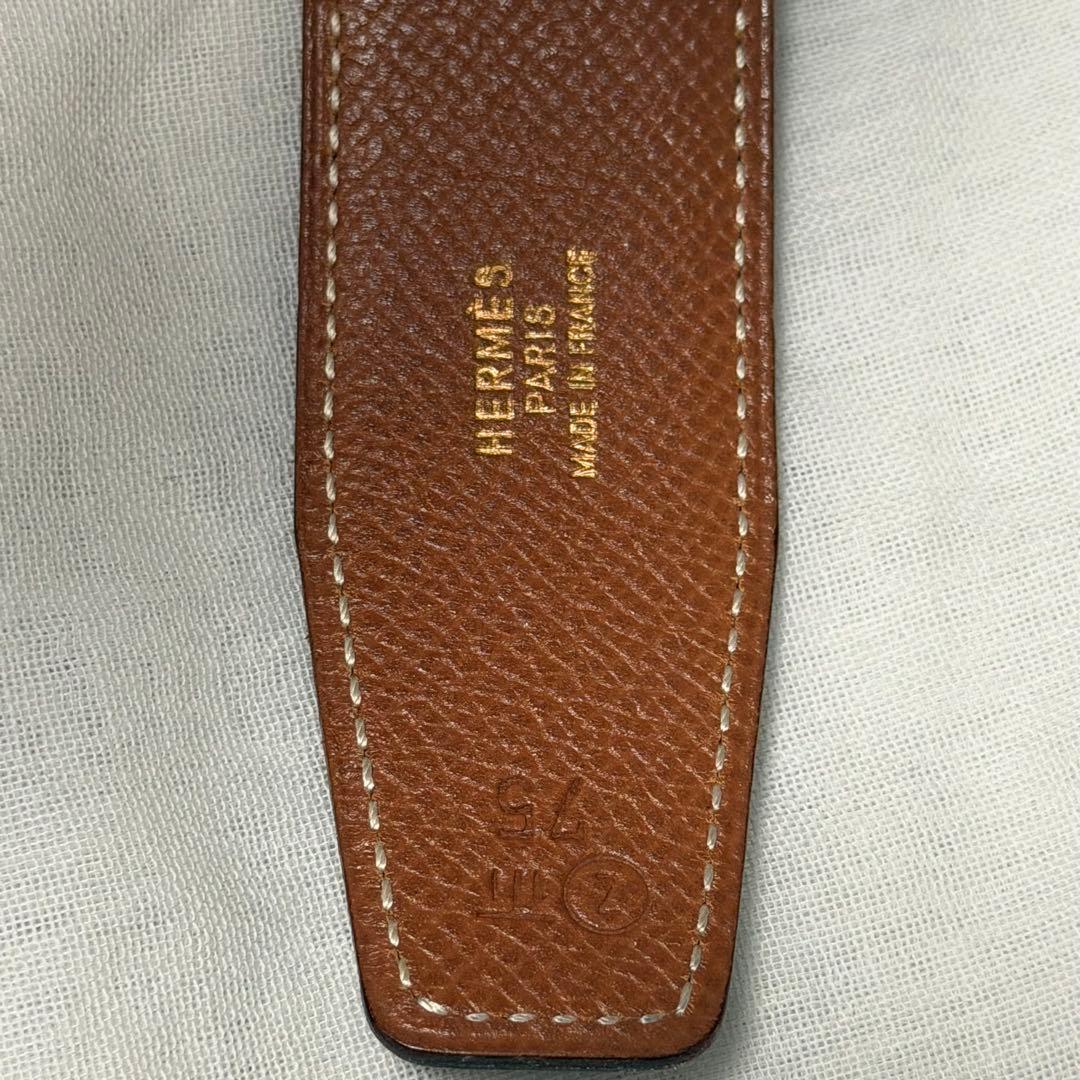 エルメス バックルベルト75cm リバーシブル ゴールドバックル 正規品