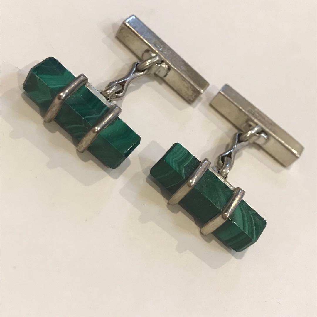 【希少】ティファニー マラカイト カフス 925