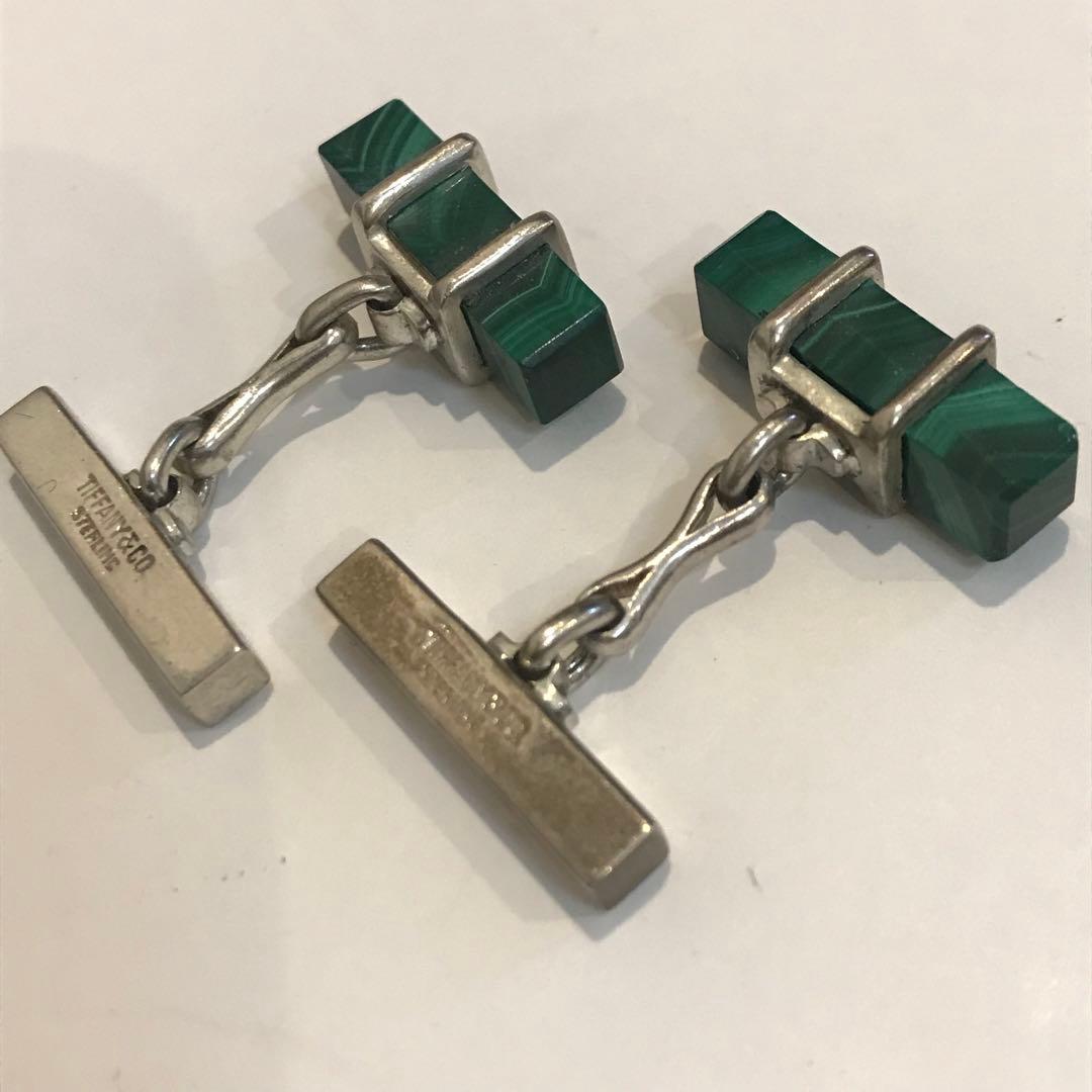 【希少】ティファニー マラカイト カフス 925