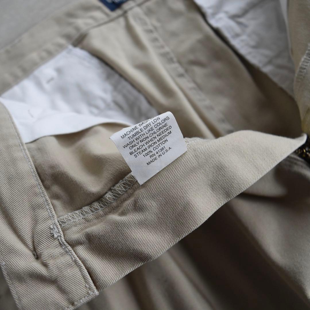 90s ラルフローレン ポロチノ ツータックチノ ベージュUSA製W34 L32
