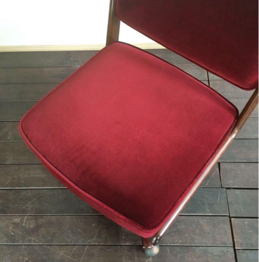 オールド カリモク コロニアル デスクチェア 書斎椅子 モケット　60