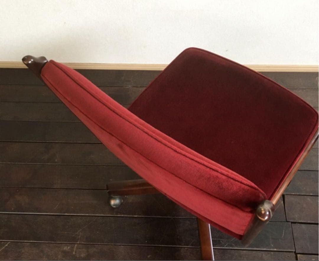 オールド カリモク コロニアル デスクチェア 書斎椅子 モケット　60