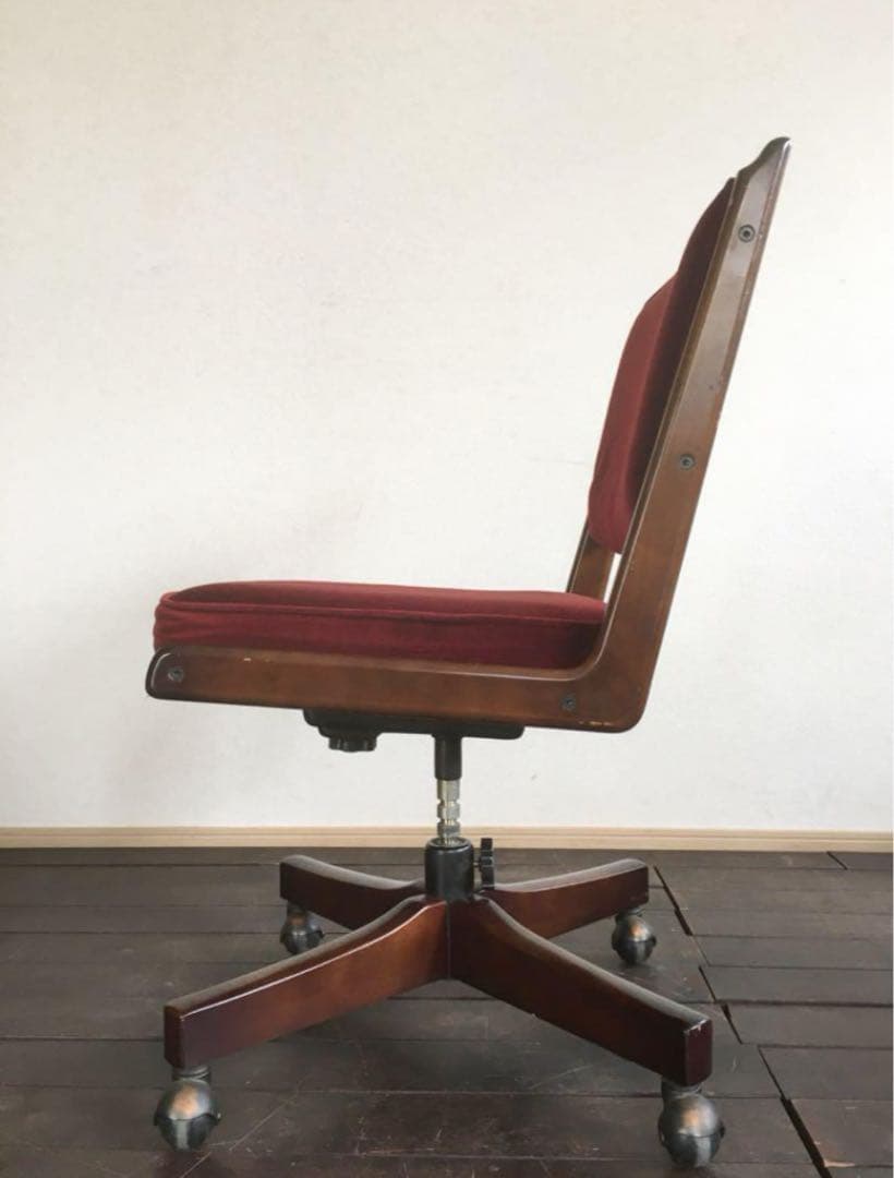 オールド カリモク コロニアル デスクチェア 書斎椅子 モケット　60