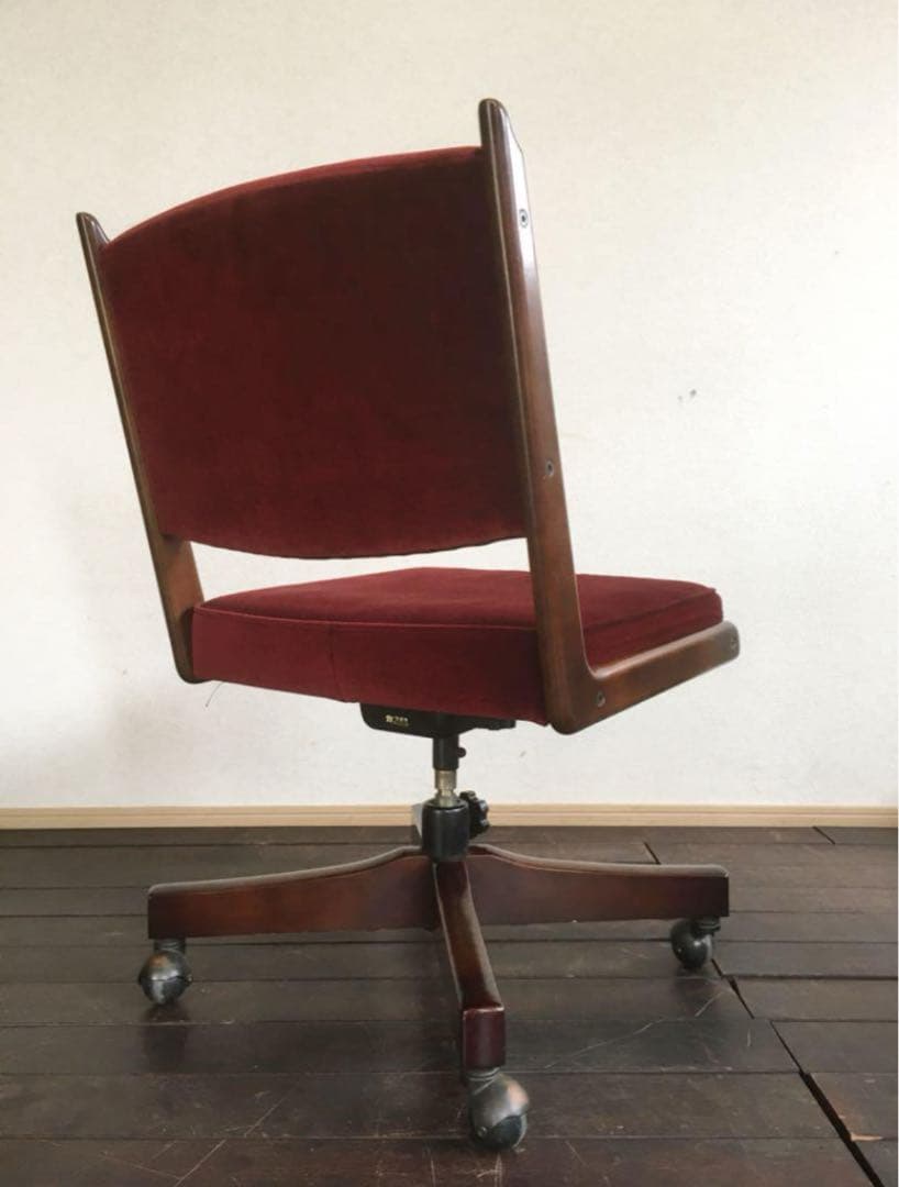 オールド カリモク コロニアル デスクチェア 書斎椅子 モケット　60