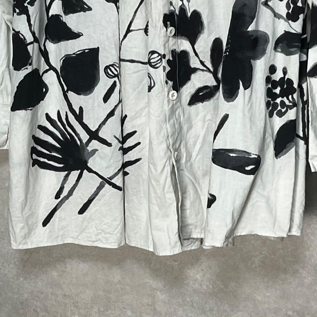 (希少)45R　フォーティーファイブアール 墨絵フラワープリントブラウス