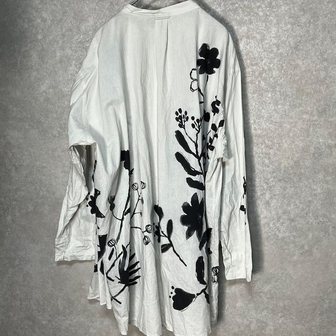 (希少)45R　フォーティーファイブアール 墨絵フラワープリントブラウス