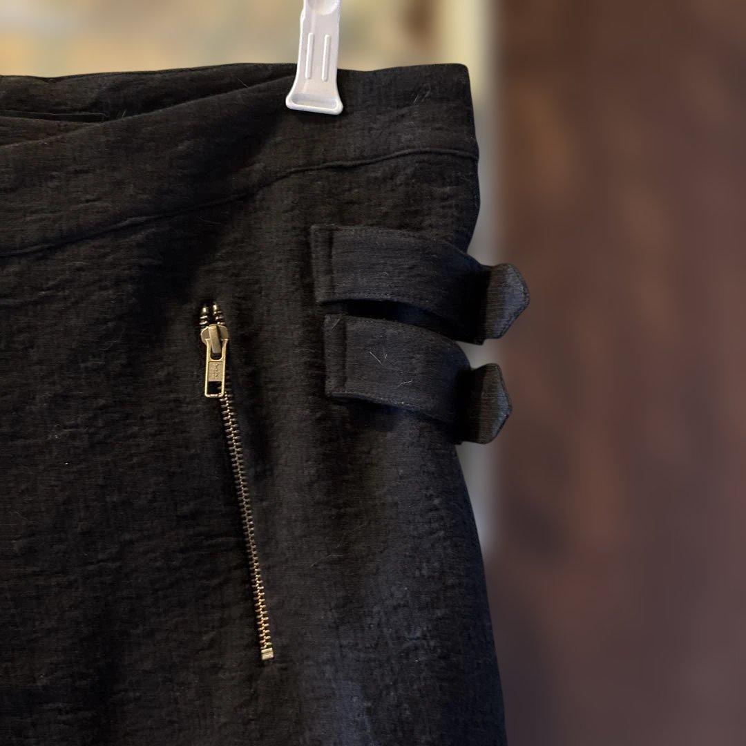 新品 MARC LE BIHAN黒ジッパーポケット付きミニスカート