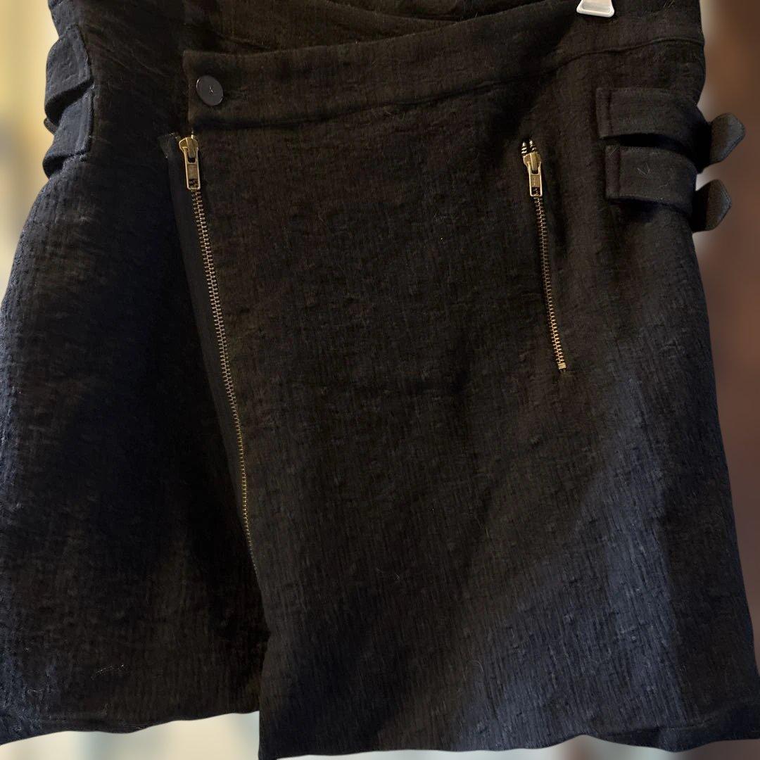 新品 MARC LE BIHAN黒ジッパーポケット付きミニスカート