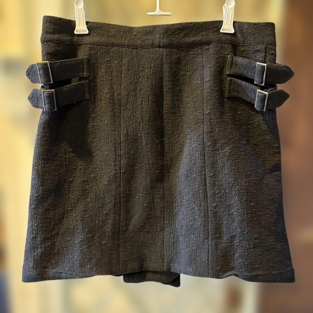 新品 MARC LE BIHAN黒ジッパーポケット付きミニスカート