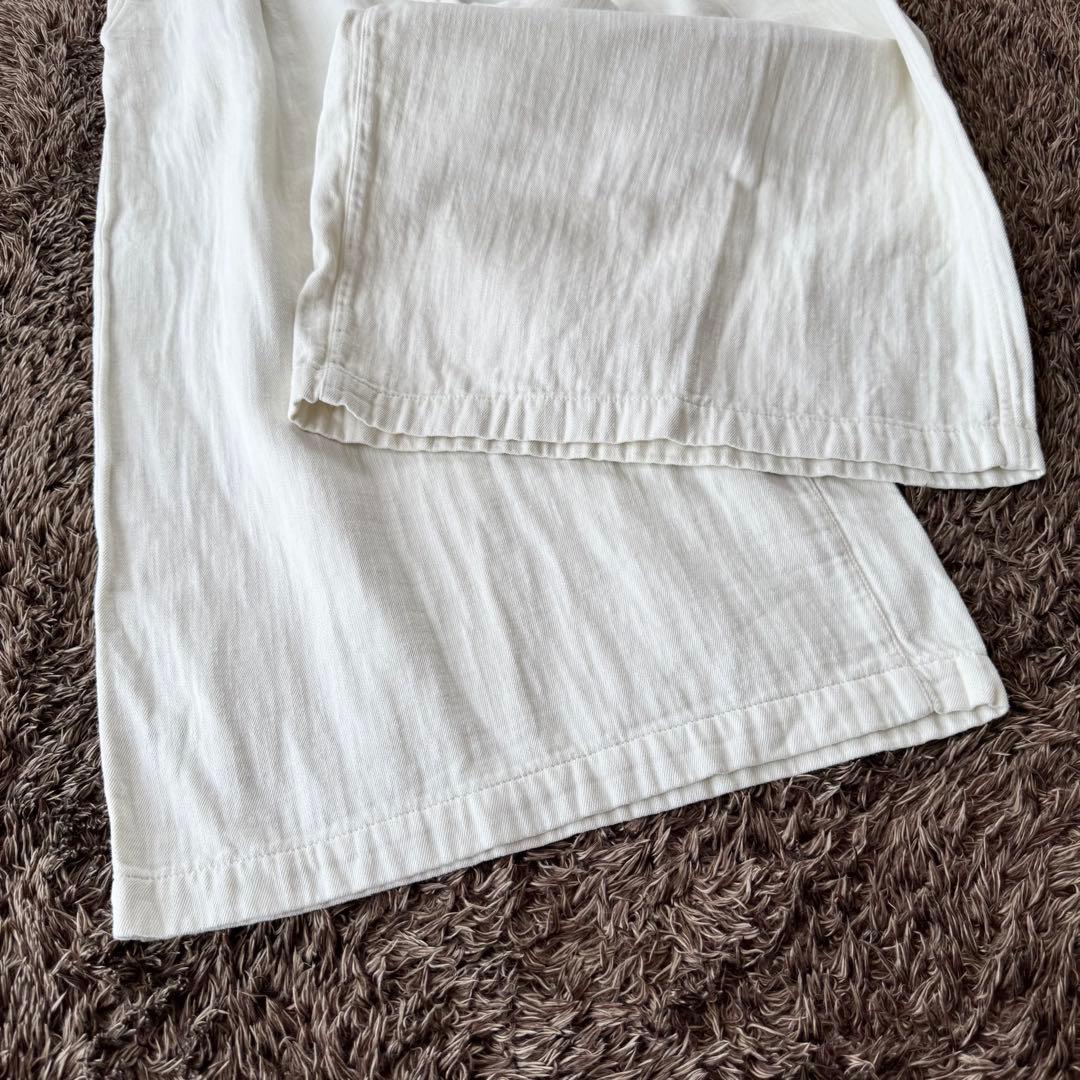 未使用 プランテーション コットン ガウチョパンツ ワイドパンツ ウエストゴム