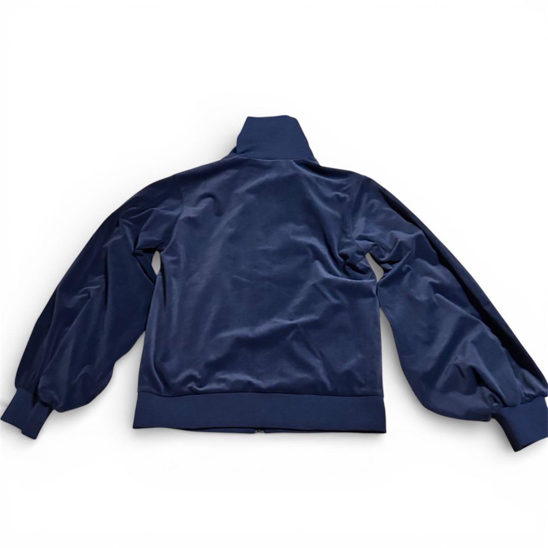 70s 復刻　adidas ベロア　トラックジャケット　ネイビー　オレンジ