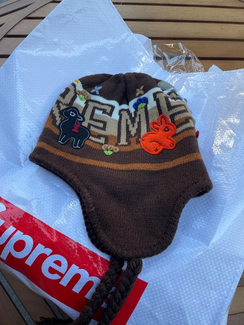 Supreme Felt Appliqué Earflap Beanie