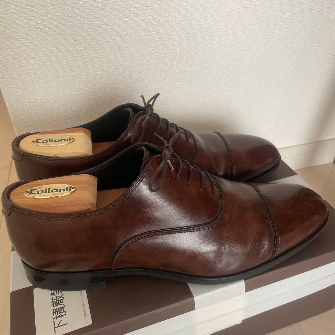 美品 マドラス M421 内羽根ストレートチップ ビジネスシューズ ブラウン