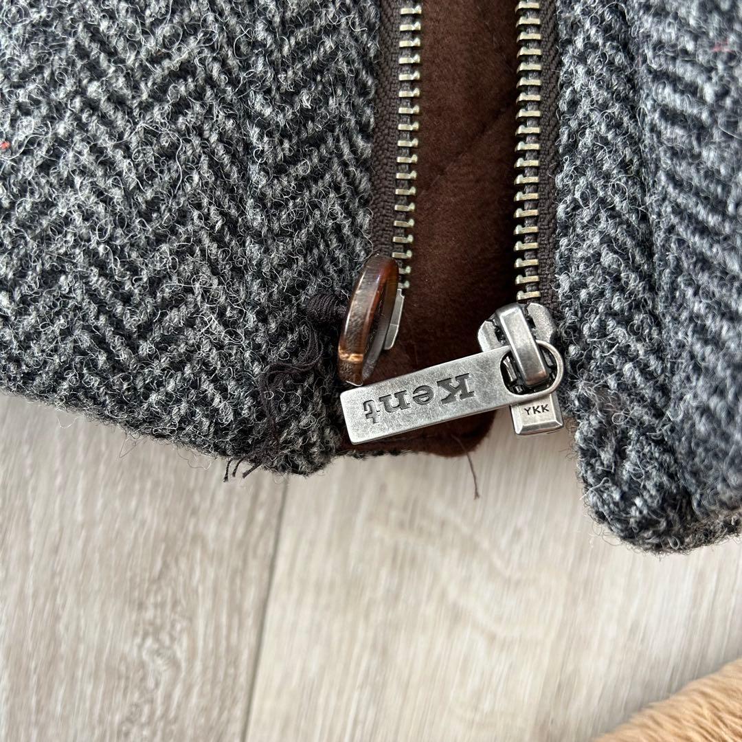 KENT HARRIS TWEED ダウンベスト 3L グレー チンストラップ