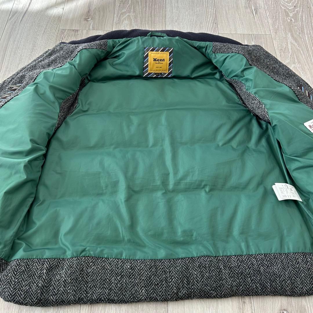 KENT HARRIS TWEED ダウンベスト 3L グレー チンストラップ