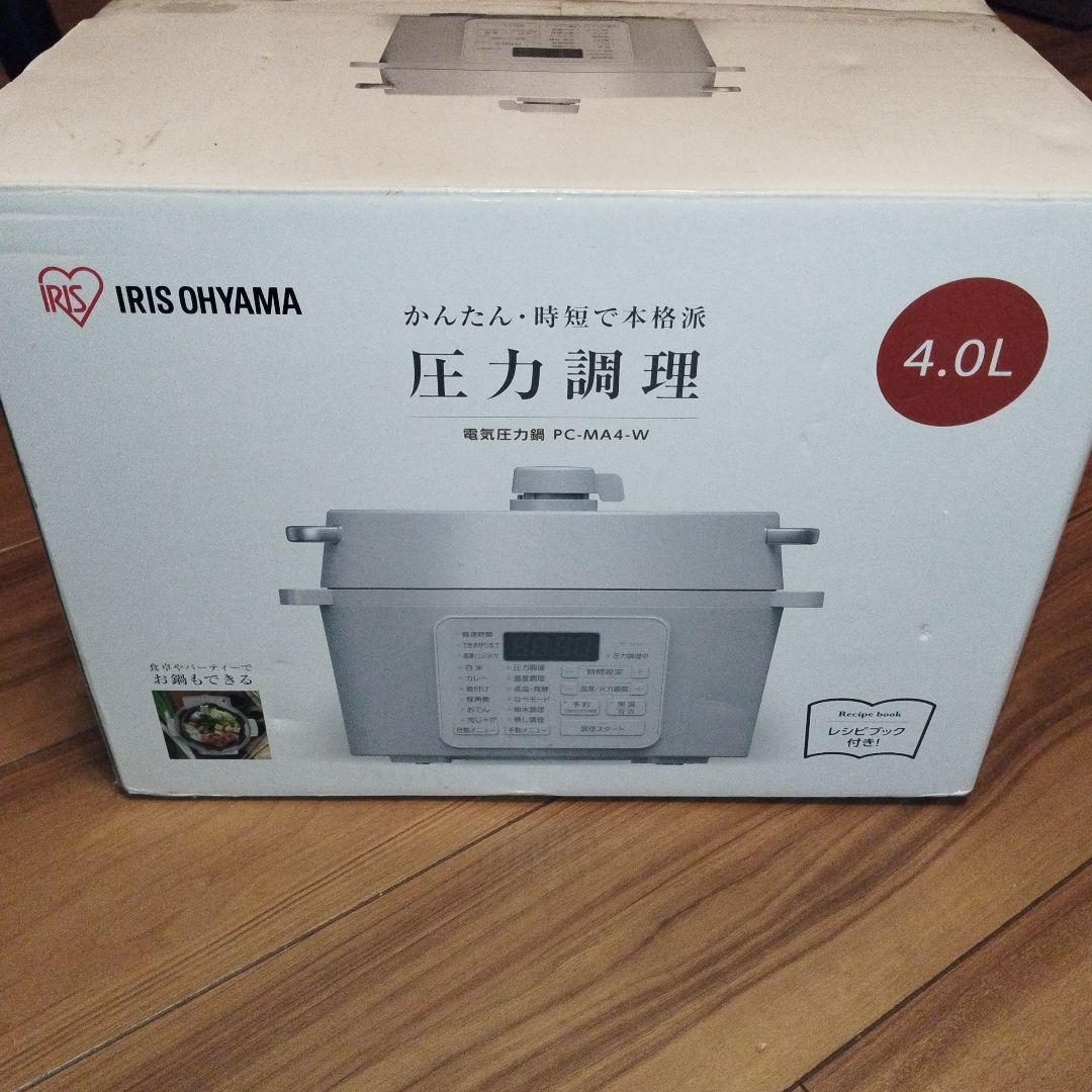 【新品・未使用】IRIS OHYAMA 電気圧力鍋 PC-MA4-W 4.0L