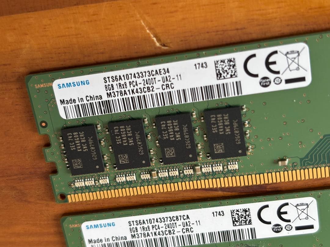 SAMSUNG メモリー DDR 2400 8GB 2枚セット